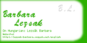 barbara lezsak business card
